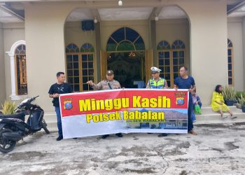 Polsek Babalan Laksanakan Pengamanan Ibadah Minggu, Wujud Kehadiran Polri Jaga Kamtibmas