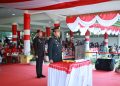 Kapolres Langkat Pimpin Upacara Penurunan Bendera HUT ke-81 RI
