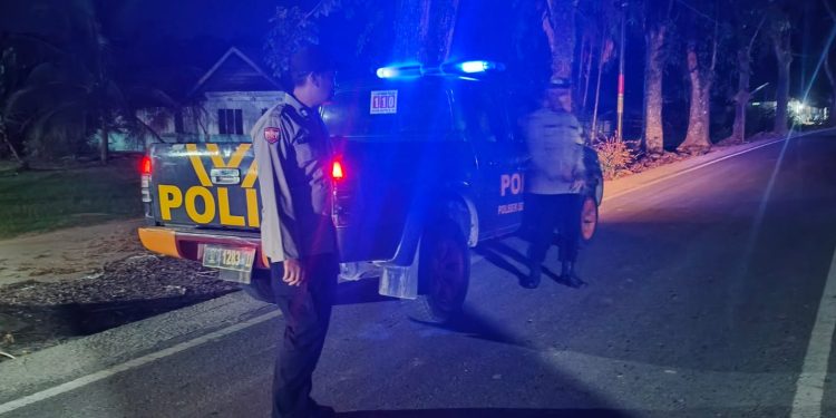 Blue Light Polsek Secanggang Sisir Jalur Cinta Raja, Antisipasi Kejahatan Jalanan
