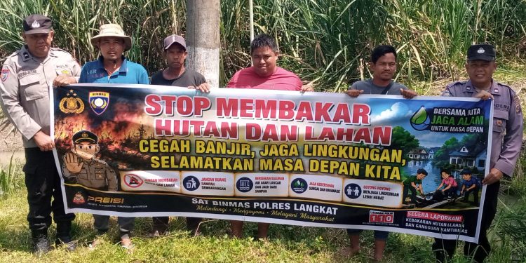 Cegah Karhutla dari Sekarang, Sat Binmas Polres Langkat Edukasi Masyarakat