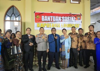Kapolres Langkat Salurkan Bantuan Material Untuk Pembangunan Gereja HKBP Bukit Mas Besitang