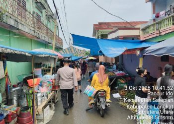 Patroli di Pasar Tradisional, Polisi Salapian Atur Lalu Lintas dan Jaga Kamtibmas