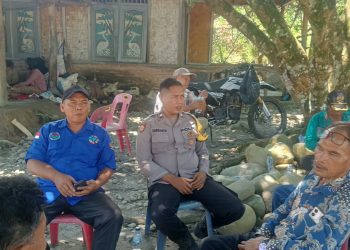 Sambangi Warga Desa Rampah, Bhabinkamtibmas Salapian Ingatkan Waspada Karhutla