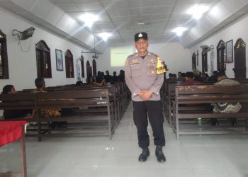 Polisi Bersama Masyarakat, Bhabinkamtibmas Hadir Amankan Ibadah Minggu di Gereja Kyomon Langkat Indah