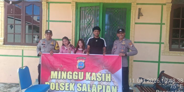 Polisi Bersama Masyarakat, Bhabinkamtibmas Salapian Amankan Ibadah Minggu dan Gelar Minggu Kasih