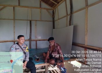 Sambangi Warga di Warung Kopi, Bhabinkamtibmas Bahorok Ajak Masyarakat Taati Hukum
